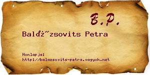 Balázsovits Petra névjegykártya