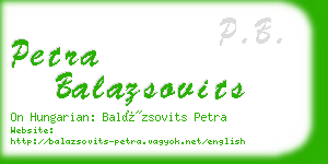 petra balazsovits business card
